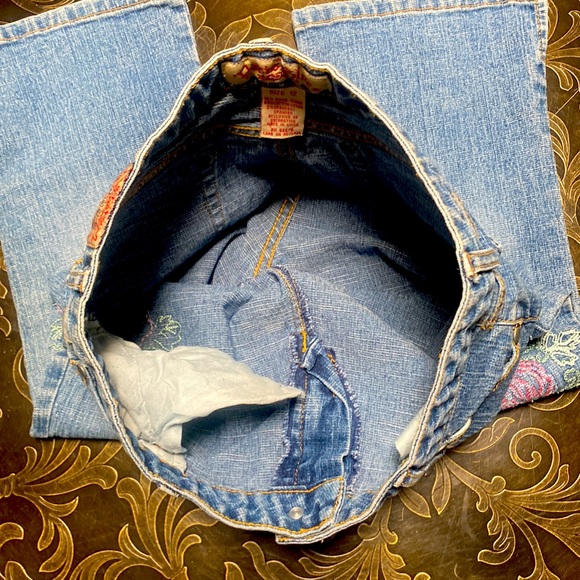 Paris Blues Embroidery Girls Denim Blue Jeans Ramie/Cotton Blend Size 12 - Picture 14 of 14